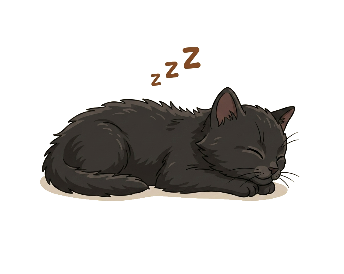 Gattino nero che dorme